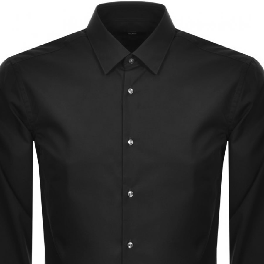 Alternative Image for ProductBOSS Isko Slim Fit Long Sleeve Shirt Black2